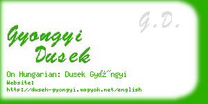 gyongyi dusek business card